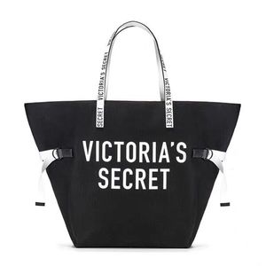VICTORIA'S SECRET 2018 Limited Edition‎ Large Canvas Tote Travel Bag Logo Black